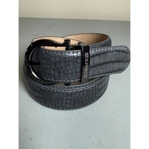 ROMFH Ladies Horse Shoe Buckle Croc Print Gray Belt L Or XL